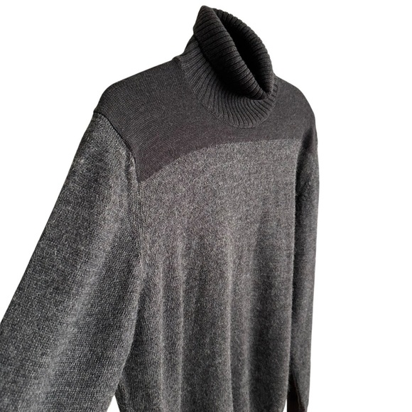 GRAN SASSO Vision Italian Wool Alpaca Gray Turtleneck Sweater Quiet Luxury L - Picture 5 of 13